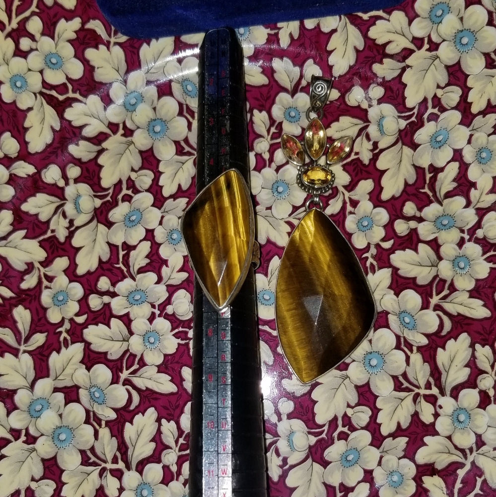 Tigers Eye Pendent and Matching Ring